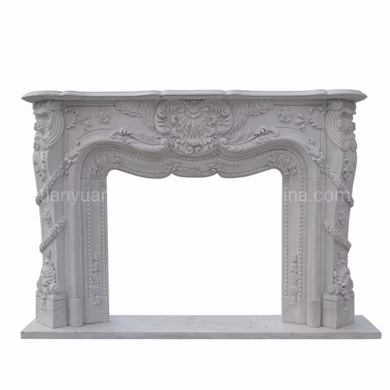Stone Electric Fireplace Mantel with Marble Granite Limestone Sandstone