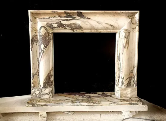 Stone Electric Fireplace Mantel with Marble Granite Limestone Sandstone