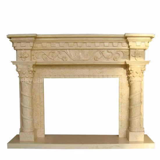 Stone Electric Fireplace Mantel with Marble Granite Limestone Sandstone
